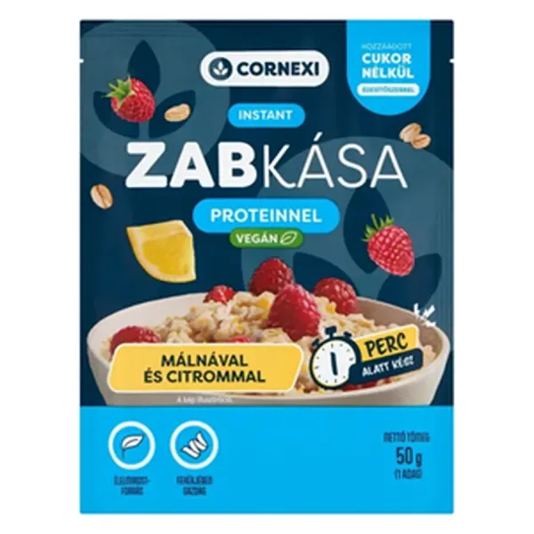Cornexi 50G Protein Zabkása Málnás-Citromos Vegán, HCN