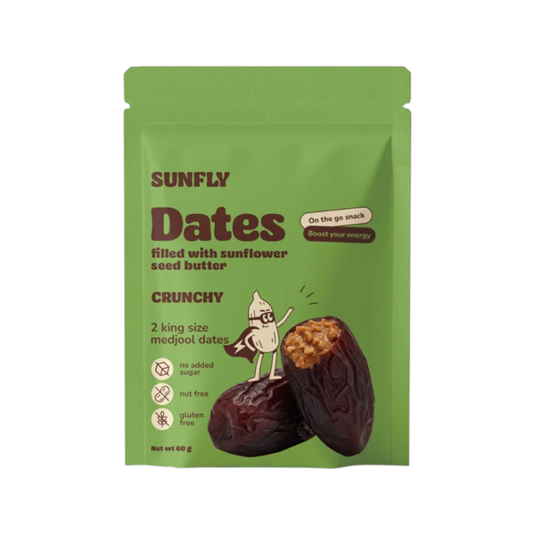 SunFly 60G Crunchy - Napraforgómagkrémmel töltött Medjool datolya