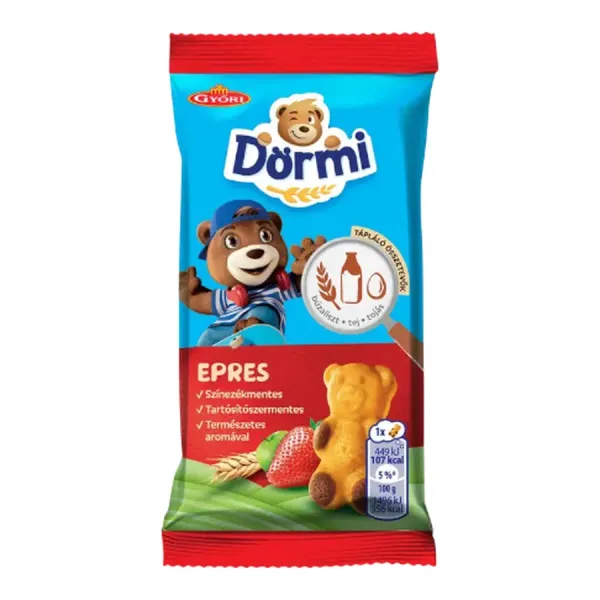 Győri Édes Kismackó 30G Epres Piskóta (Dörmi)