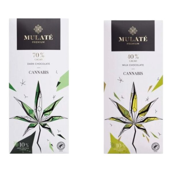 Mulate Premium 180G Karácsonyi Duo - Kanabiszos 70% Étcsokoládé & Kanabiszos 40% Tejcsokoládé(2*90G)