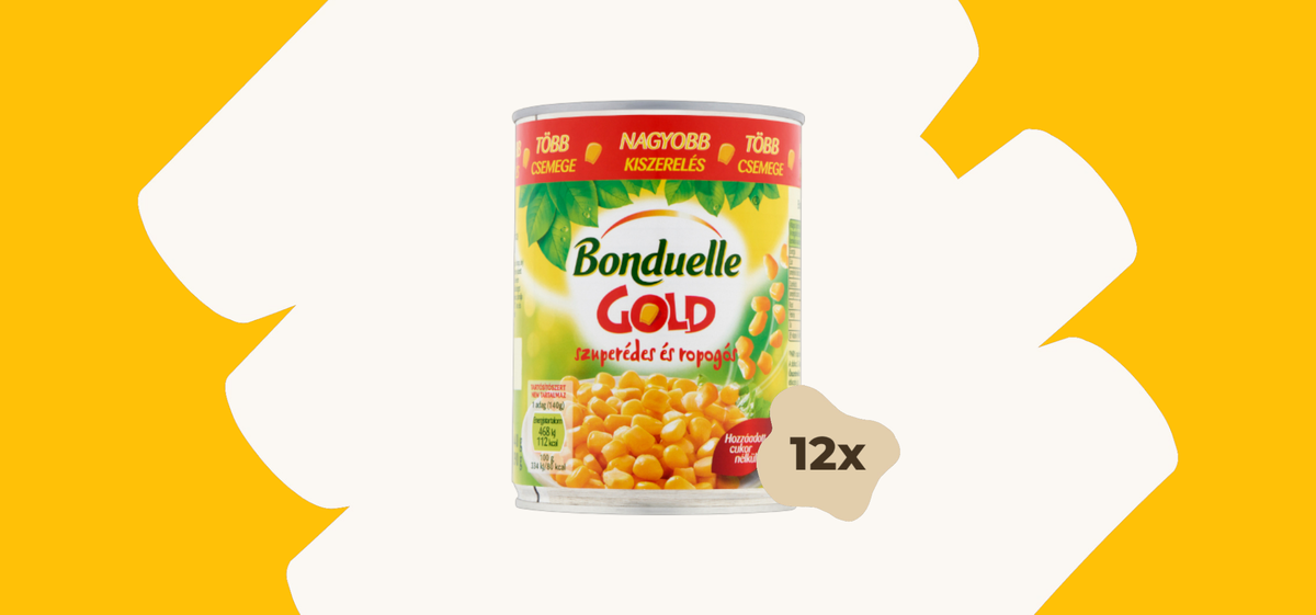 12 x Bonduelle Csemegekukorica Gold maxipack (649 Ft/darab) 440 g