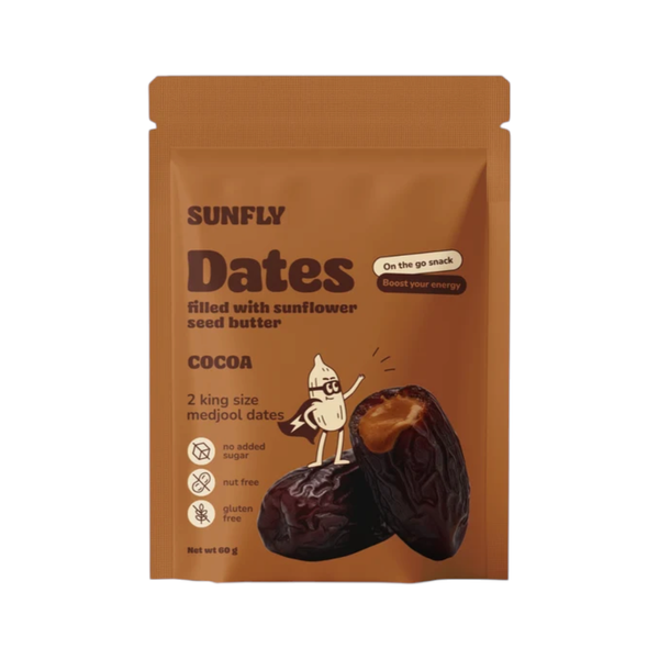 SunFly 60G Cocoa - Napraforgómagkrémmel töltött Medjool datolya