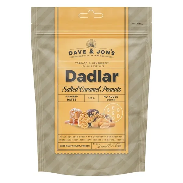 Dave & Jon's 125G Dates Salted Caramel Peanuts - ízesített datolya
